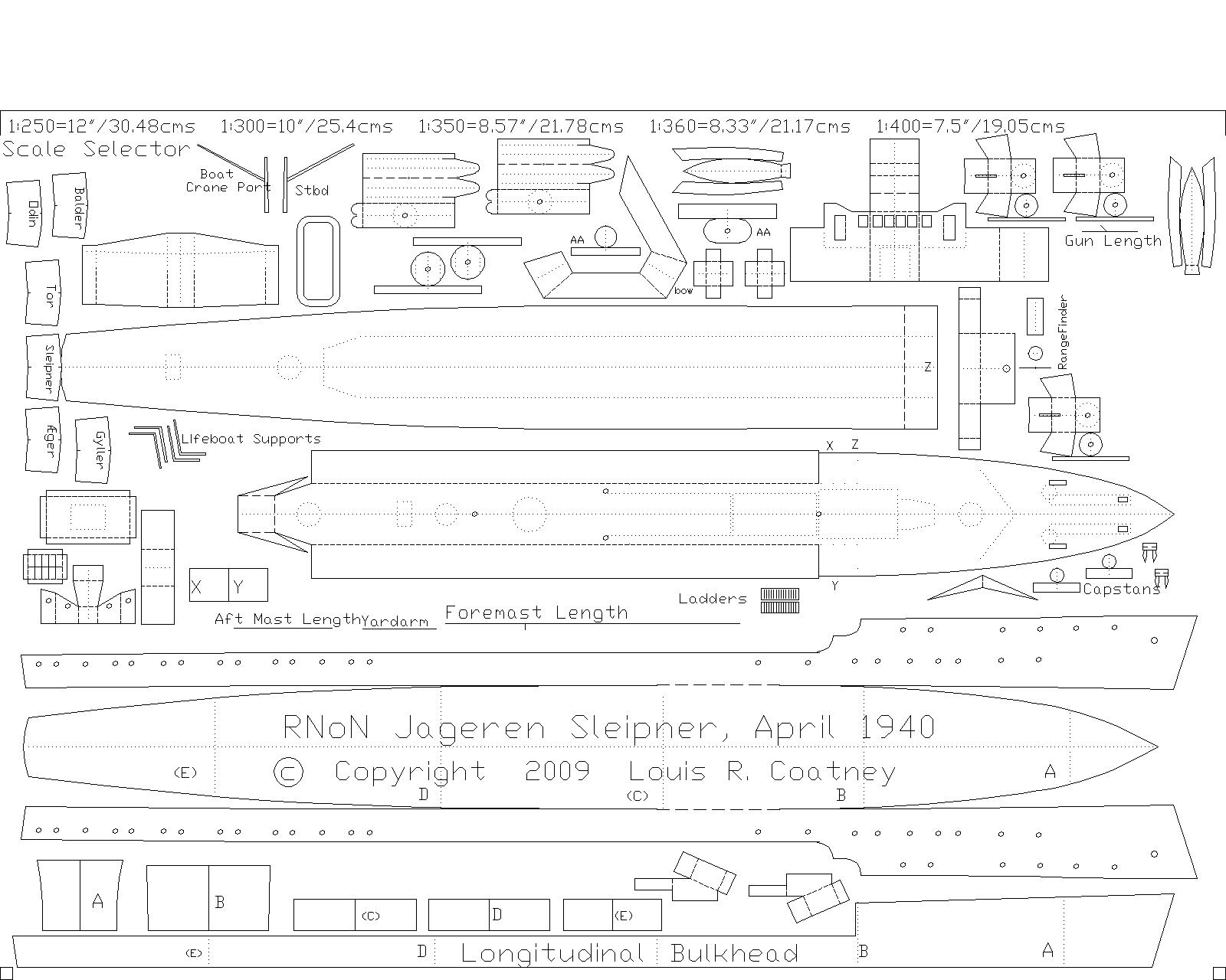 A Free Cardstock Paper Model Ship Plan Of The Sleipner Class Ww2