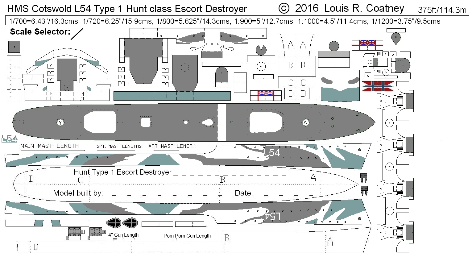 Free Cardstock Paper Model World War 2 II Warships